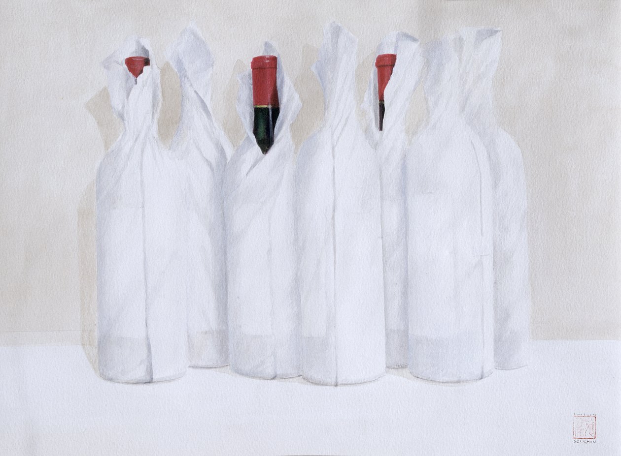Pakatut pullot 3, 2003 (akryyli paperille) tekijältä Lincoln Seligman