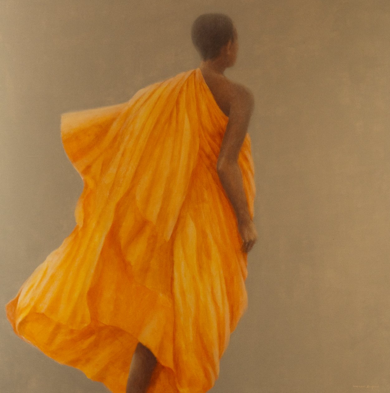 Nuori munkki Sri Lanka, 2010 (akryyli kankaalle) tekijältä Lincoln Seligman