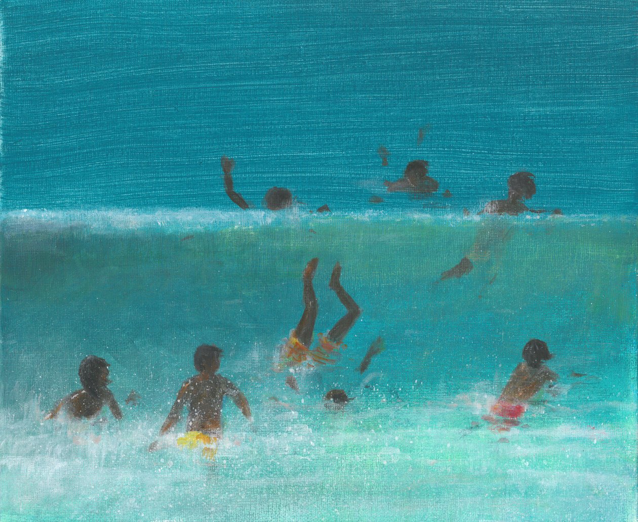 Children in the Surf, 2015 (akryyli kankaalle) tekijältä Lincoln Seligman