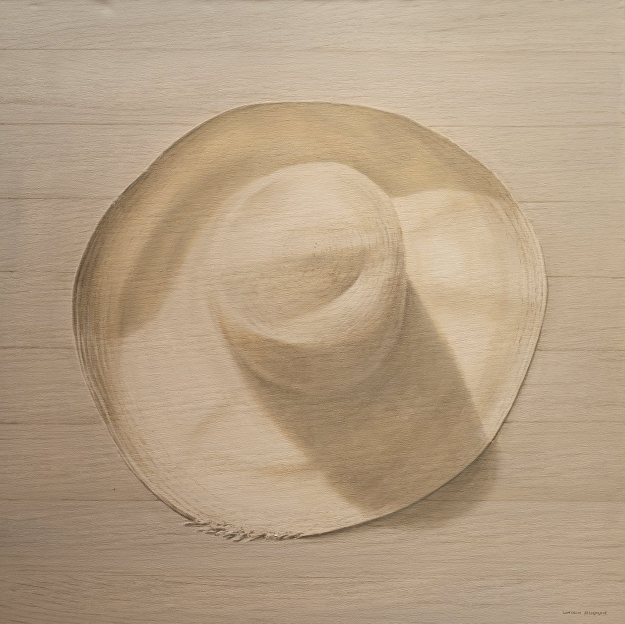 Matkahattu pölypöydällä, 2010 (akryyli kankaalle) tekijältä Lincoln Seligman