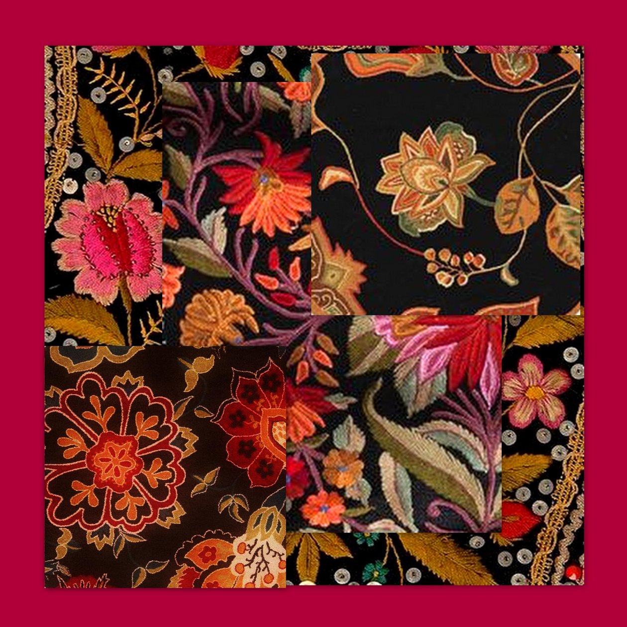 FLORAL COLLAGE, 2018 (sekatekniikka) tekijältä linda arthurs