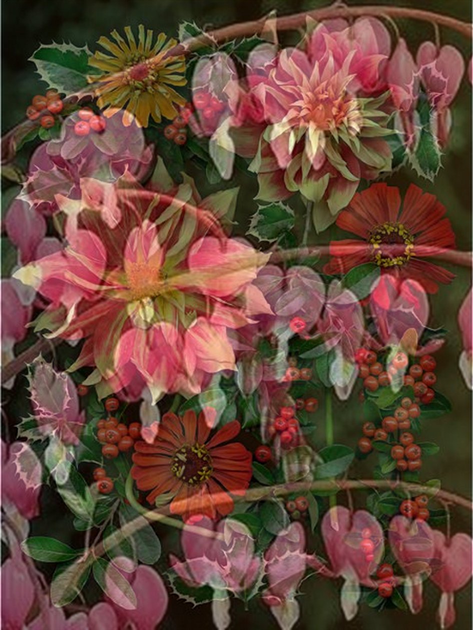HANGING SPRING COLLAGE, 2017 (sekatekniikka) tekijältä linda arthurs