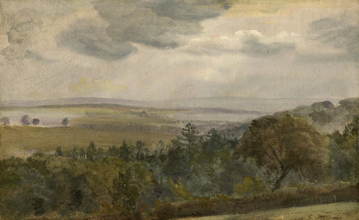 Laaja maisema pilvien kanssa, n. 1850 tekijältä Lionel Constable