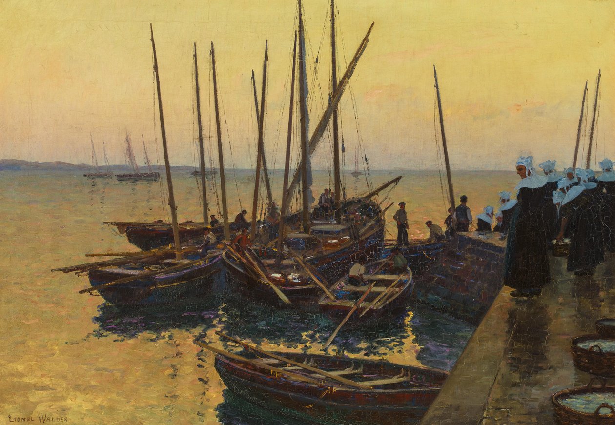 Kalastusveneet laiturilla tekijältä Lionel Walden