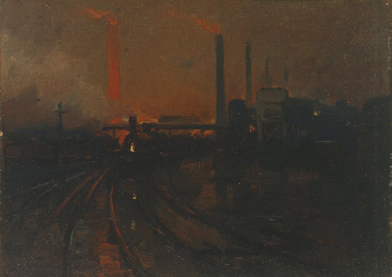 Terästehdas, Cardiff, yöllä tekijältä Lionel Walden