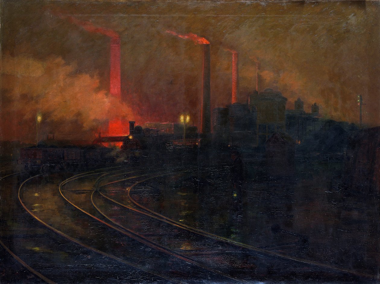 "Dowlaisin terästehdas, Cardiff yöllä", 1893-1897 tekijältä Lionel Walden