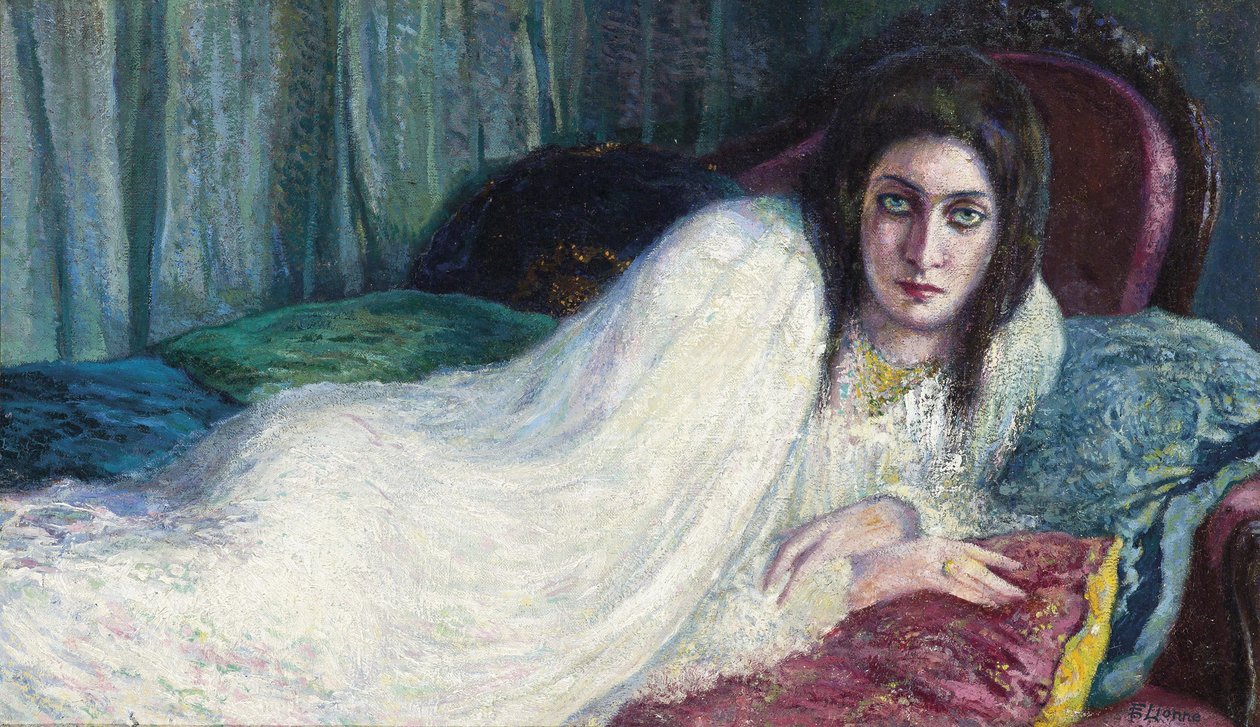 Tyttö sohvalla Tyttö sohvalla, c. 1910. tekijältä Lionne