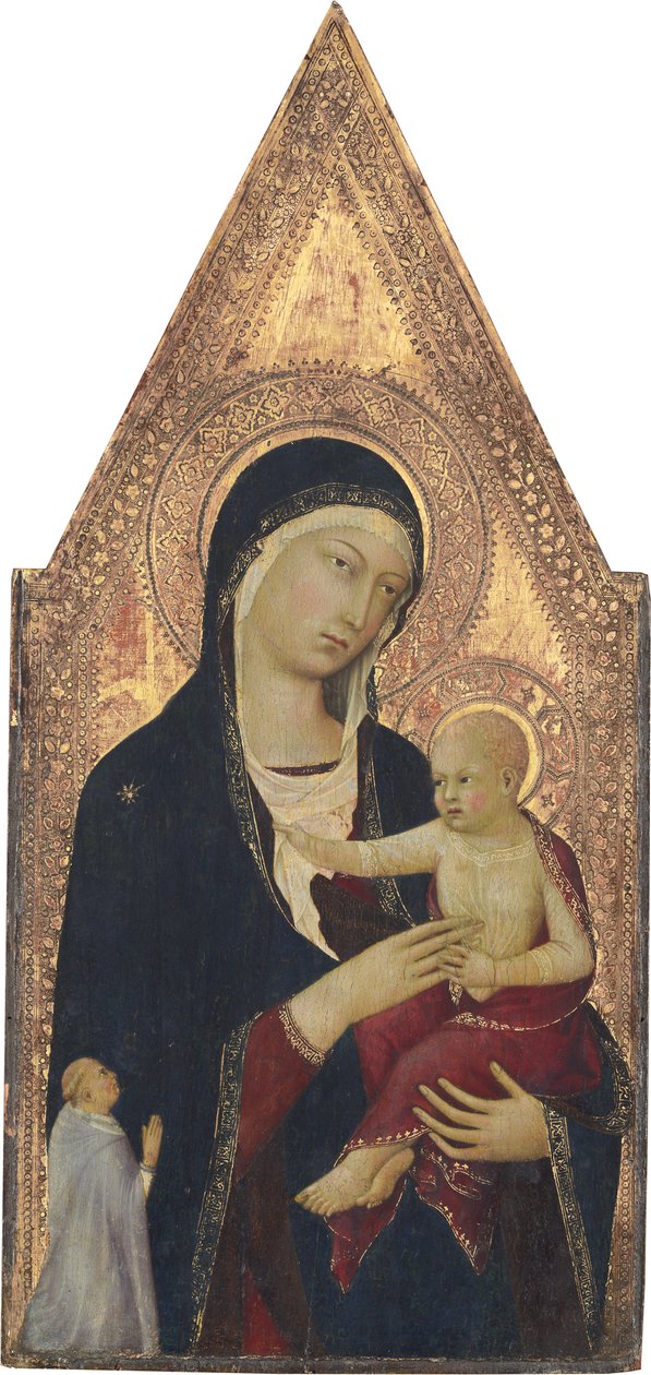 Madonna ja lapsi luovuttajan kanssa, 1325-30 (tempera paneelissa) tekijältä Lippo Memmi