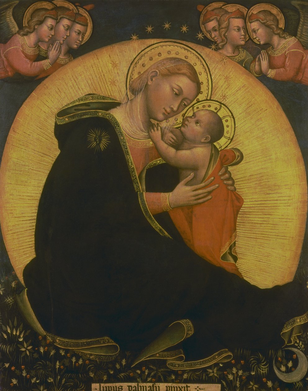 Nöyryyden Madonna, 1390-1400 (tempera kankaalle) tekijältä Lippo di Dalmasio