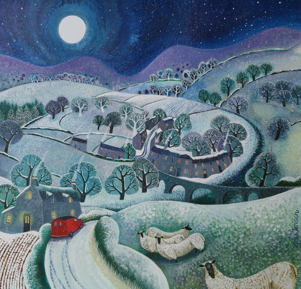 First Sprinkling, 2016, (aryylivärit paperille) tekijältä Lisa Graa Jensen