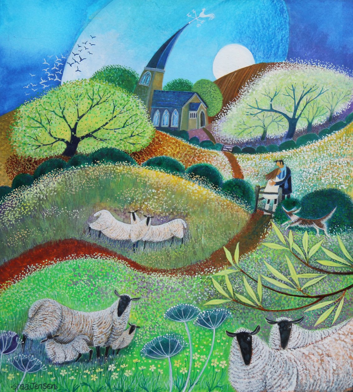 Kissing Gate, 2021 (akryyli paperille) tekijältä Lisa Graa Jensen