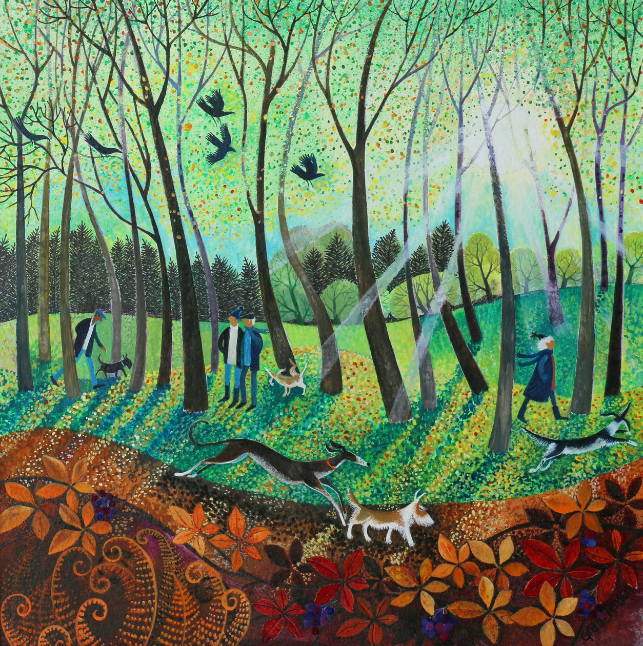 Morning Rays, 2016, (akryylimusteet paperille) tekijältä Lisa Graa Jensen