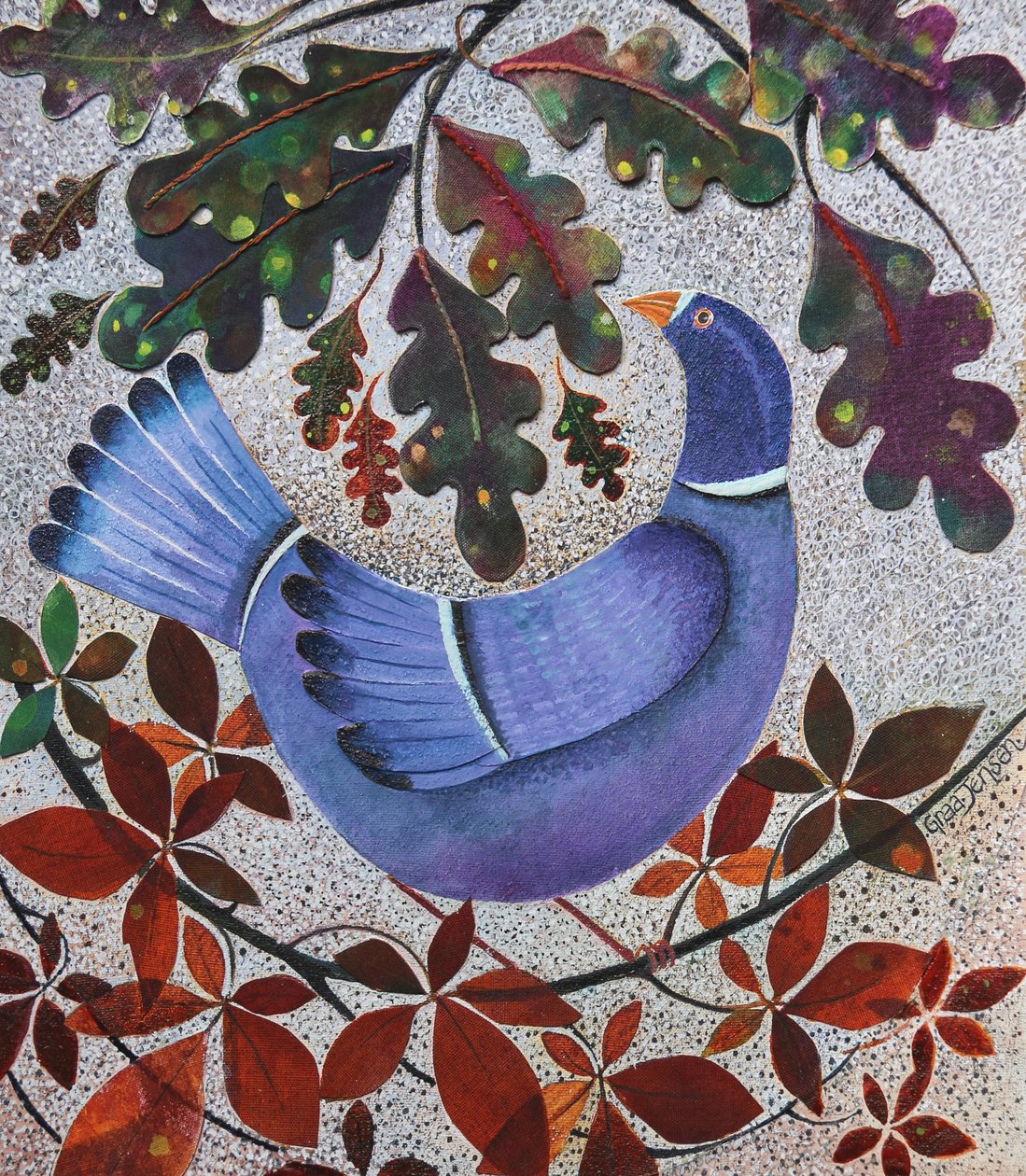 Pidge, 2022 (mixed media on linen) tekijältä Lisa Graa Jensen