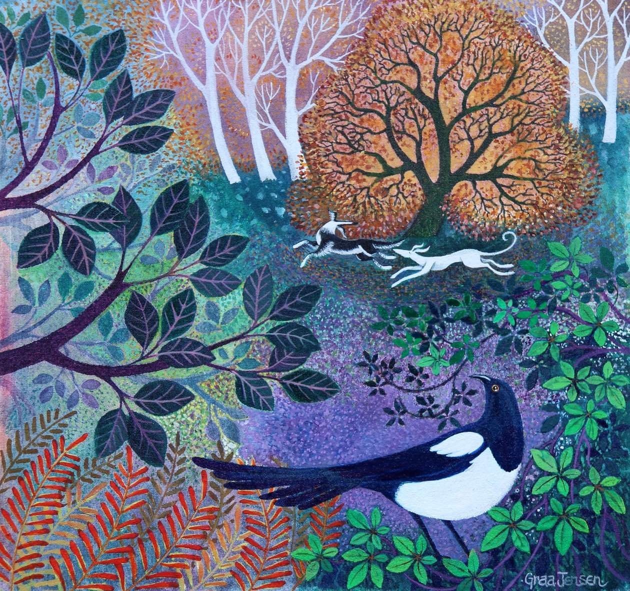 Watchful Eye, 2021, (akryylit pellavalle) tekijältä Lisa Graa Jensen