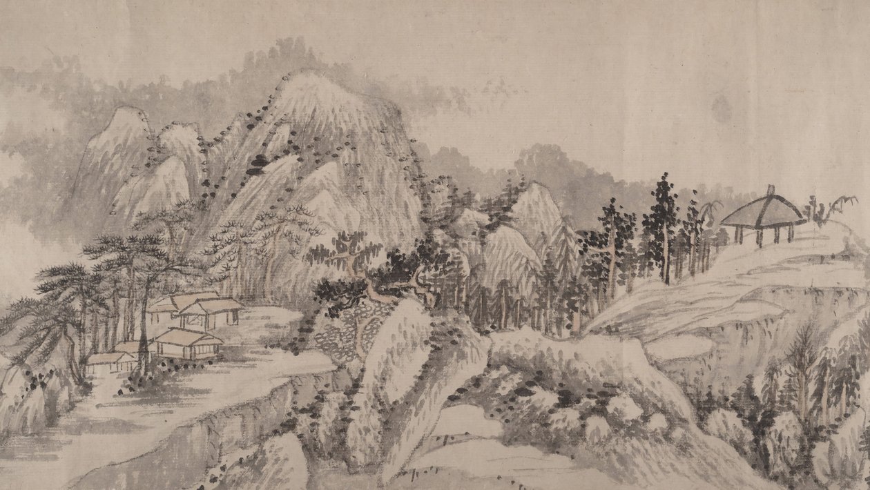 Kaukaiset laaksot ja syvät metsät, päivätty 1678. tekijältä Liu Yu