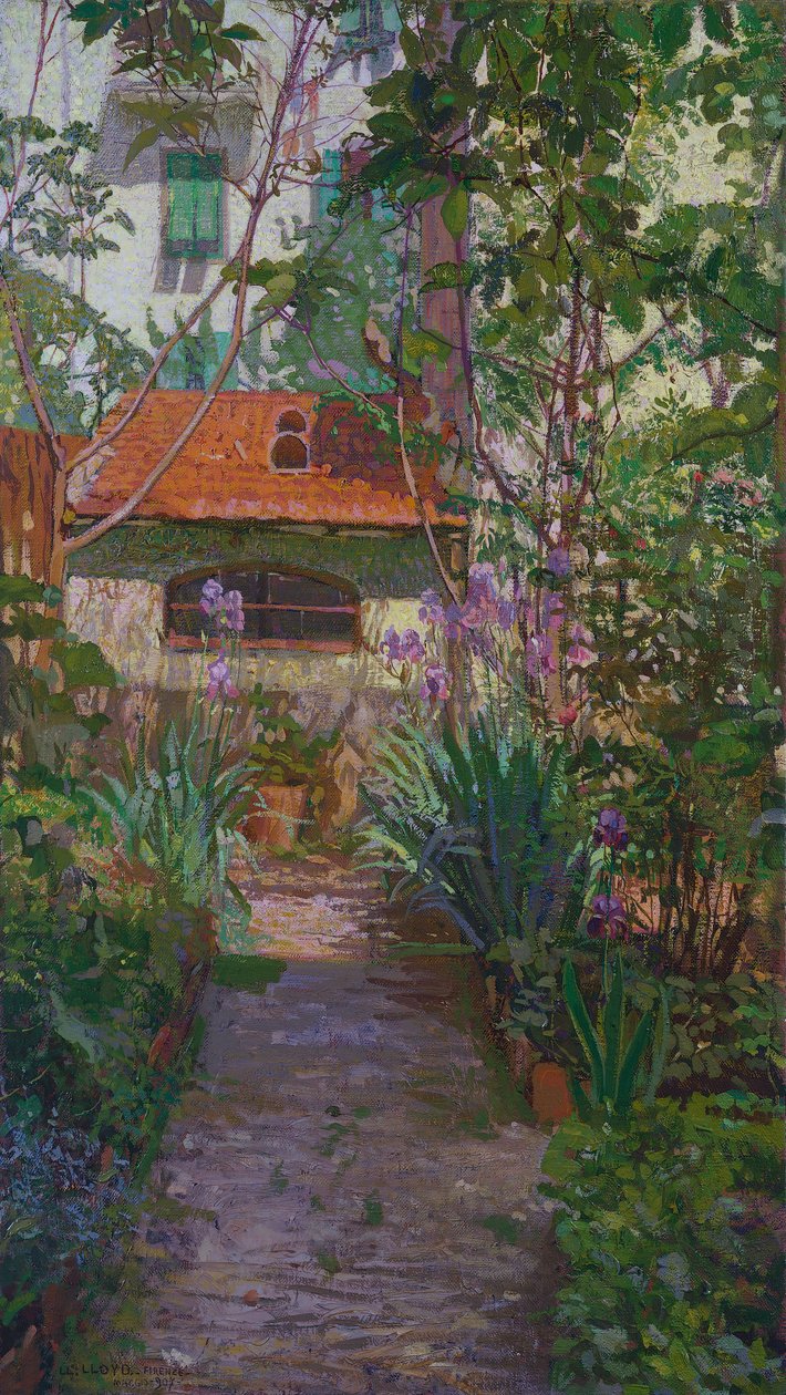 El tríptic o jardí en flor (panel lateral) (1907)finès tekijältä Llewelyn Lloyd