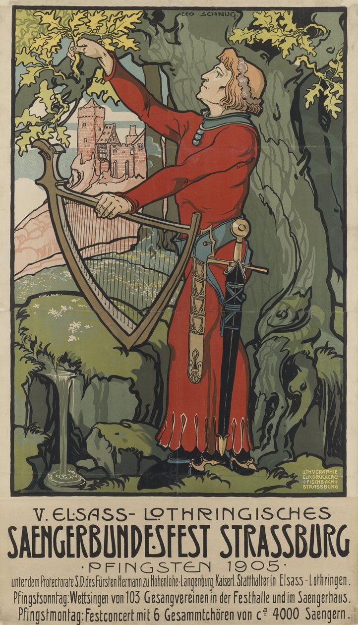 Saengerbundesfest-laulajafestivaali Strasbourgissa 1905. tekijältä Léo Schnug