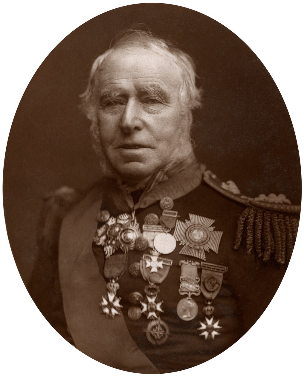 Amiraali Sir Sydney Colpoys Dacres, Greenwichin sairaalan kuvernööri, 1883. tekijältä Lock and Whitfield