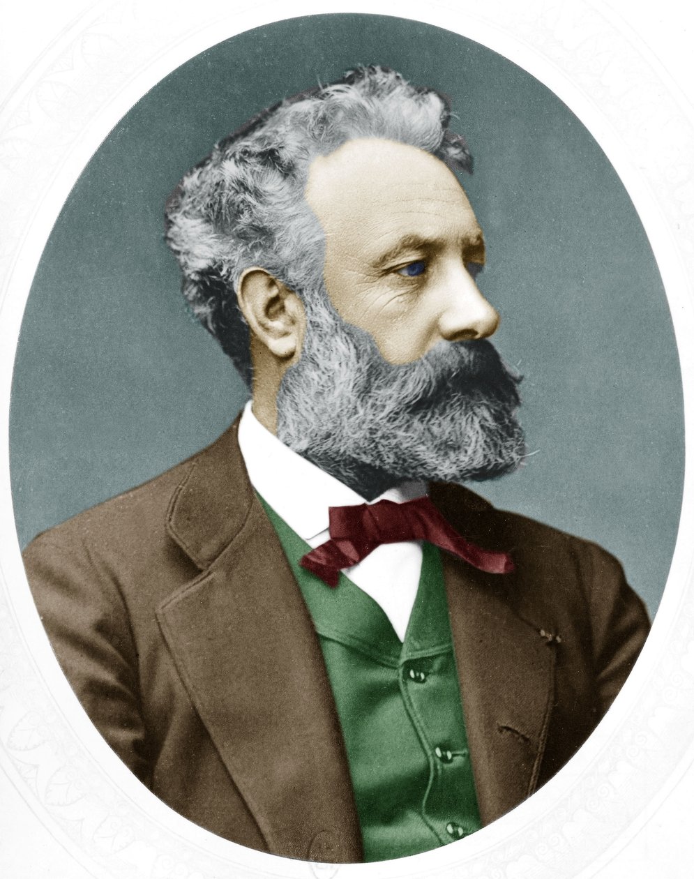 Jules Verne (1828-1905) ranskalainen kirjailija, täällä vuonna 1877 tekijältä Lock and Whitfield
