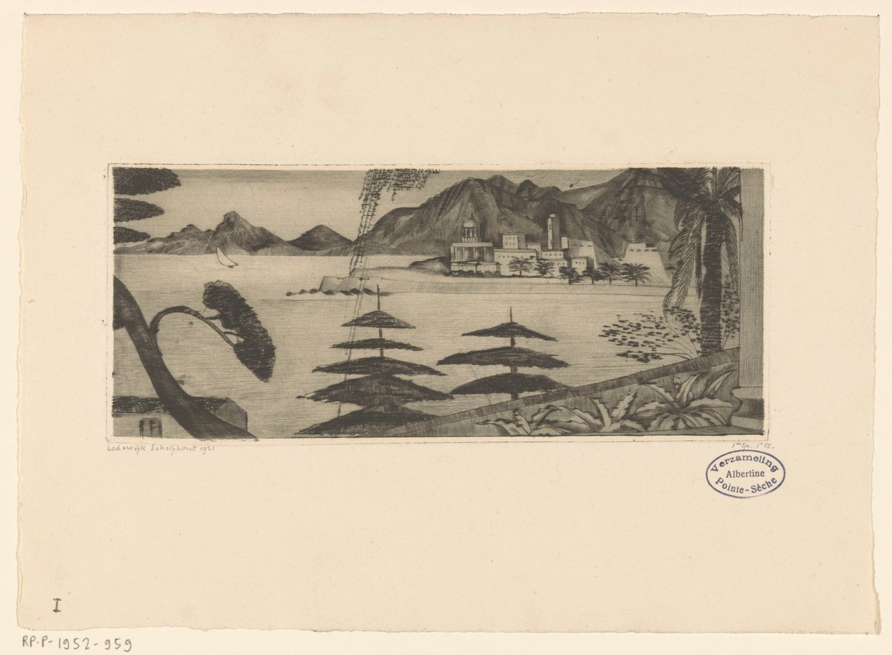 Ajaccio (alkuperäinen nimi) tekijältä Lodewijk Schelfhout (signed by artist)