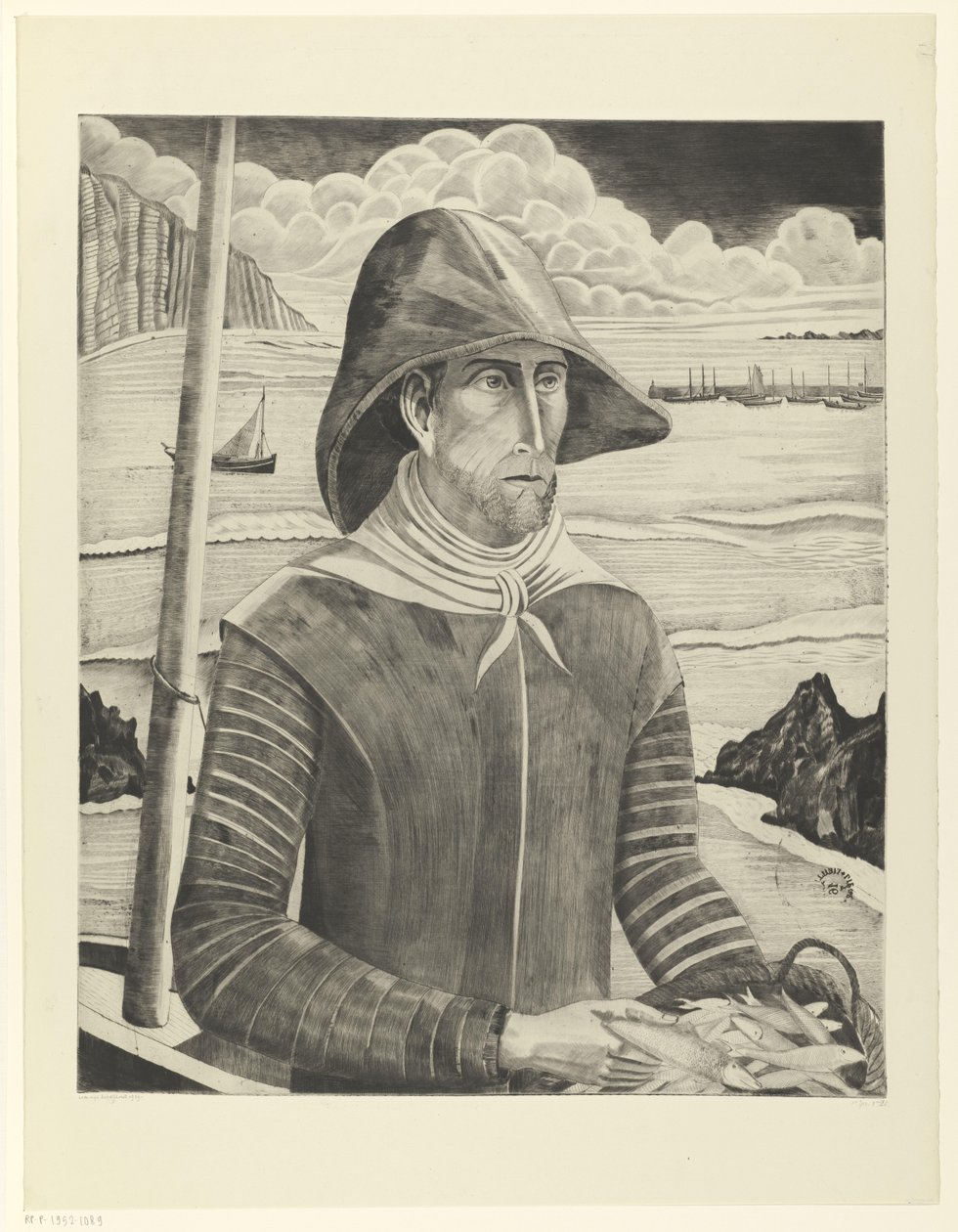 Bretonse ruuvi Breton Fisherman II (alkuperäinen nimi) tekijältä Lodewijk Schelfhout (signed by artist)