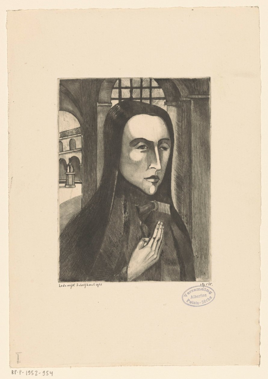 korsikalainen nainen Femme Corse (alkuperäinen nimi) tekijältä Lodewijk Schelfhout (signed by artist)