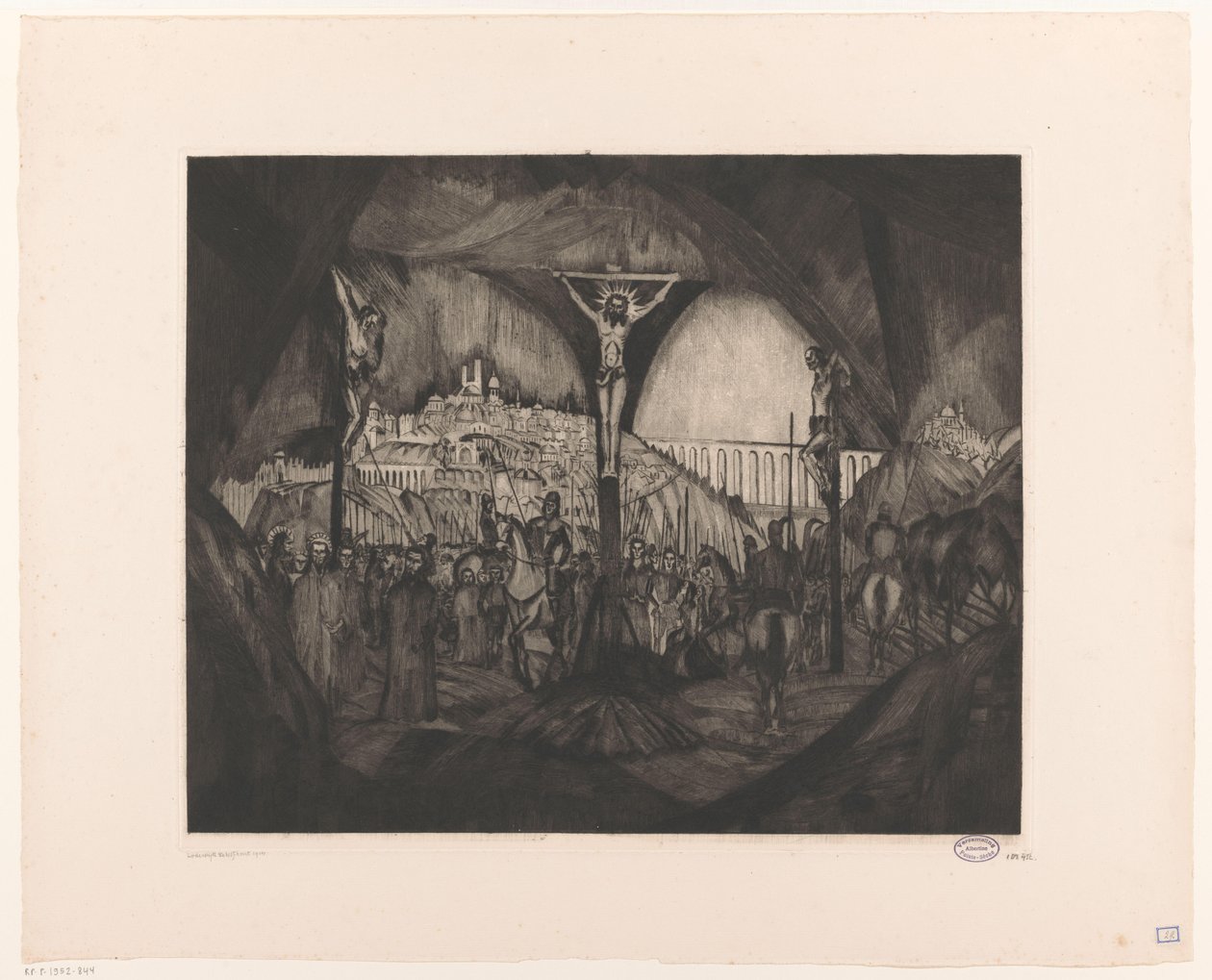 Golgata I (alkuperäinen nimi) tekijältä Lodewijk Schelfhout (signed by artist)
