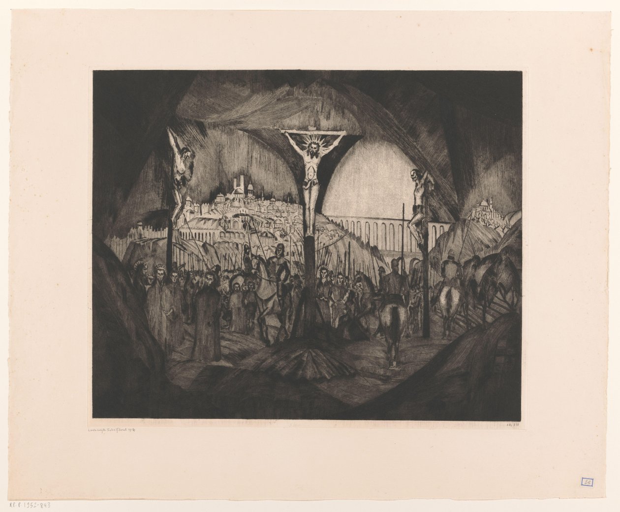 Golgata I (alkuperäinen nimi) tekijältä Lodewijk Schelfhout (signed by artist)