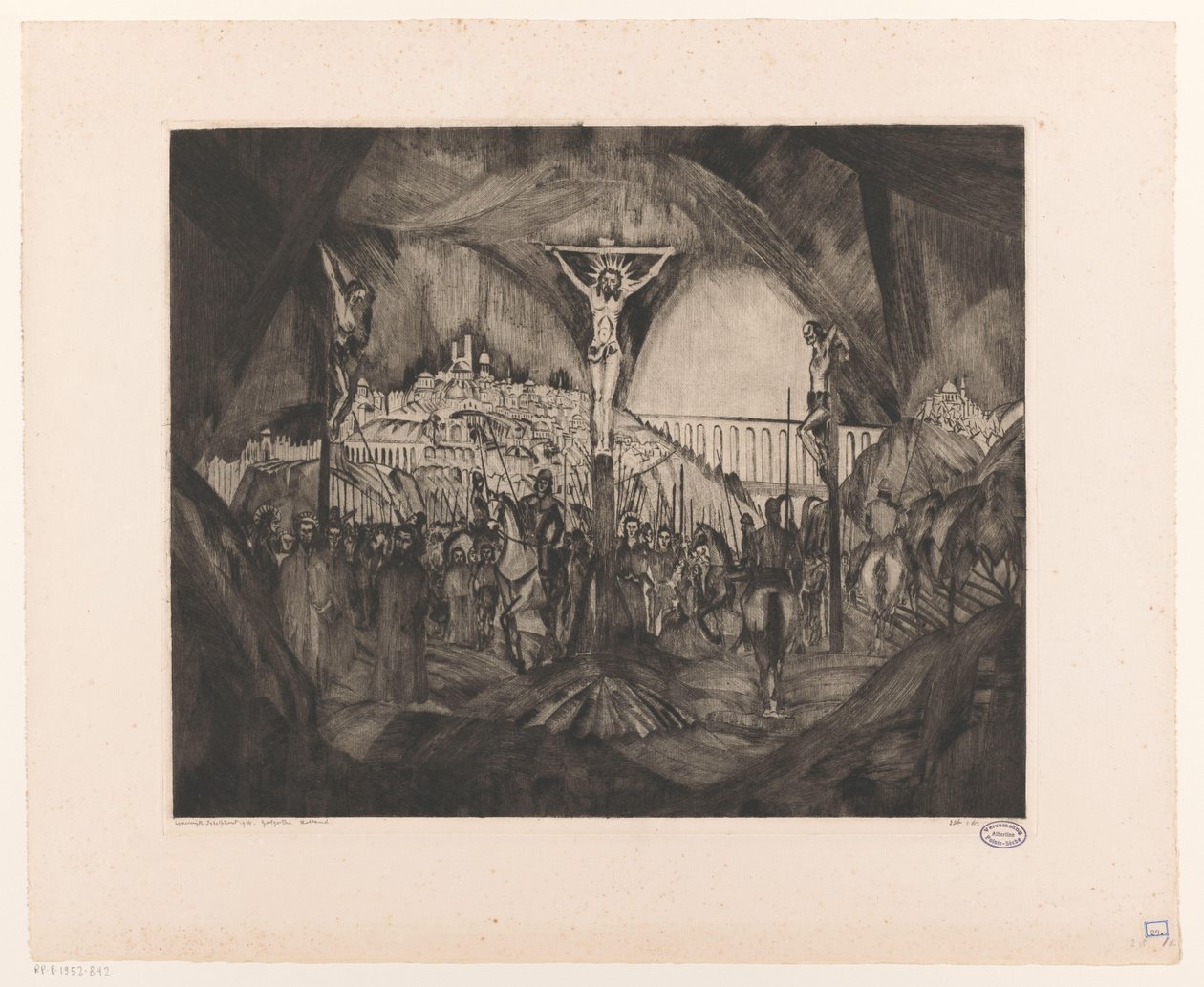 Golgata I (alkuperäinen nimi esineessä) tekijältä Lodewijk Schelfhout (signed by artist)