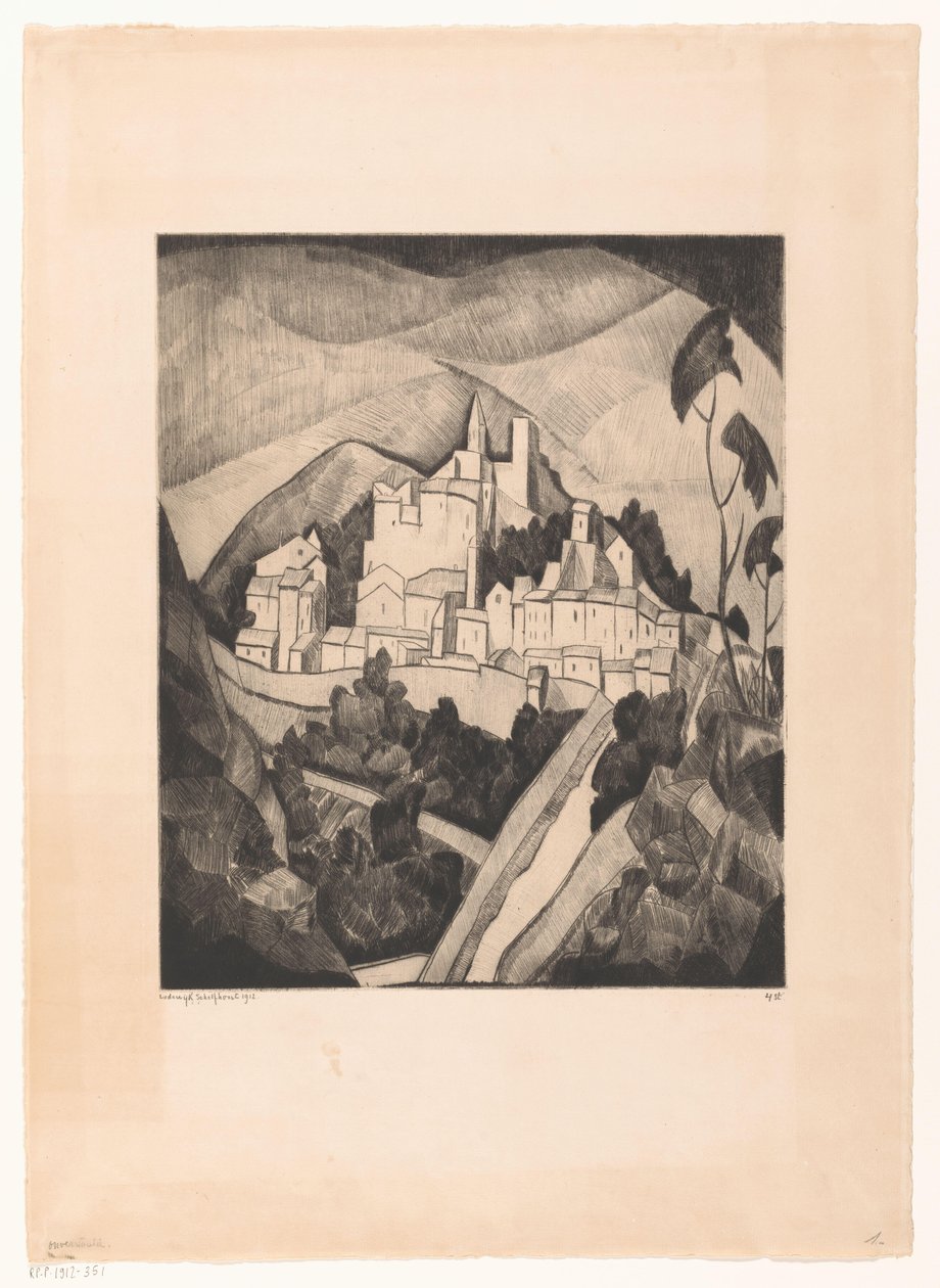 Les Angles I (alkuperäinen nimi) tekijältä Lodewijk Schelfhout (signed by artist)