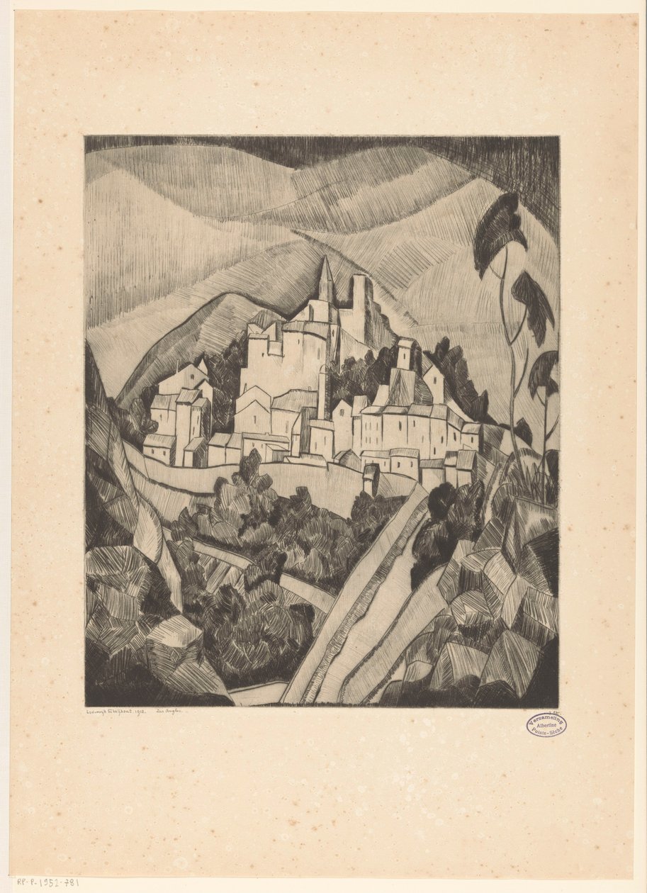 Les Angles I (alkuperäinen nimi esineessä) tekijältä Lodewijk Schelfhout (signed by artist)