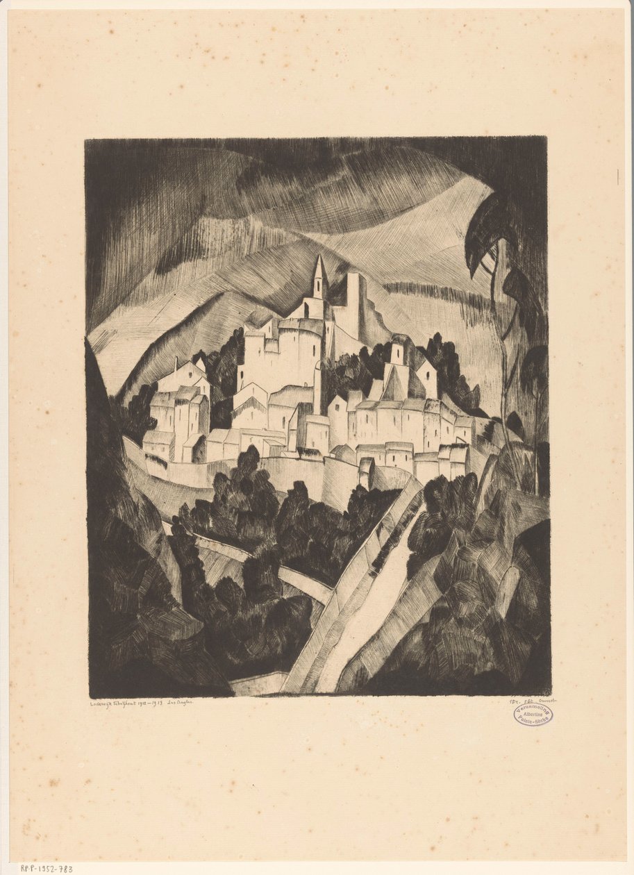 Les Angles I (alkuperäinen nimi esineessä) tekijältä Lodewijk Schelfhout (signed by artist)