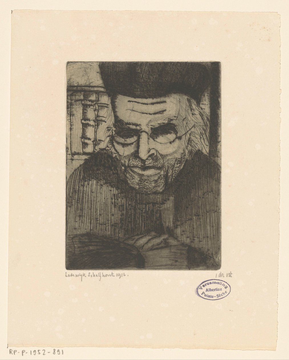 Muotokuva G.J. Brinkman tekijältä Lodewijk Schelfhout (signed by artist)