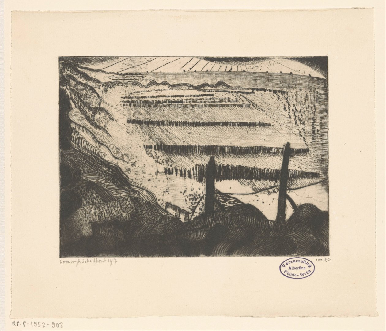 Domburgin ranta Plage de Domburg II (alkuperäinen nimi) tekijältä Lodewijk Schelfhout (signed by artist)