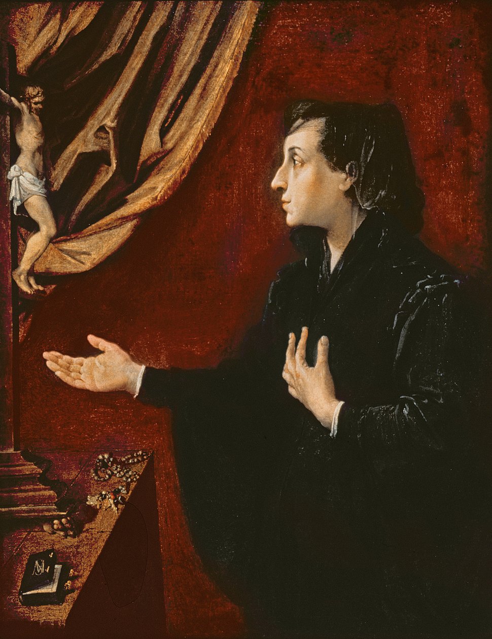 Lesken muotokuva, n. 1585 tekijältä Lodovico Carracci
