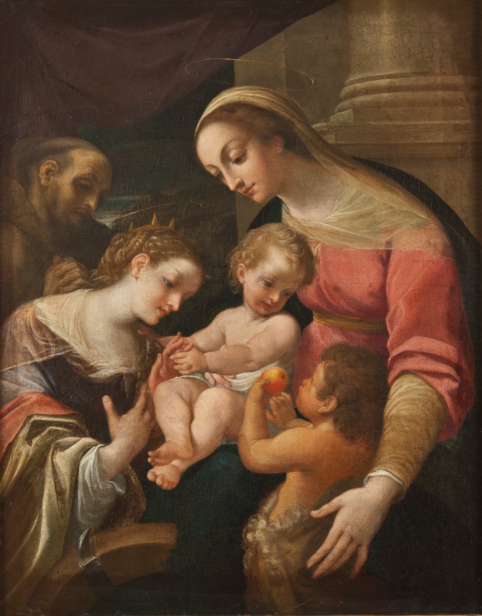 Pyhän Katariinan mystinen häät, n. 1600-30 tekijältä Lodovico after Carracci