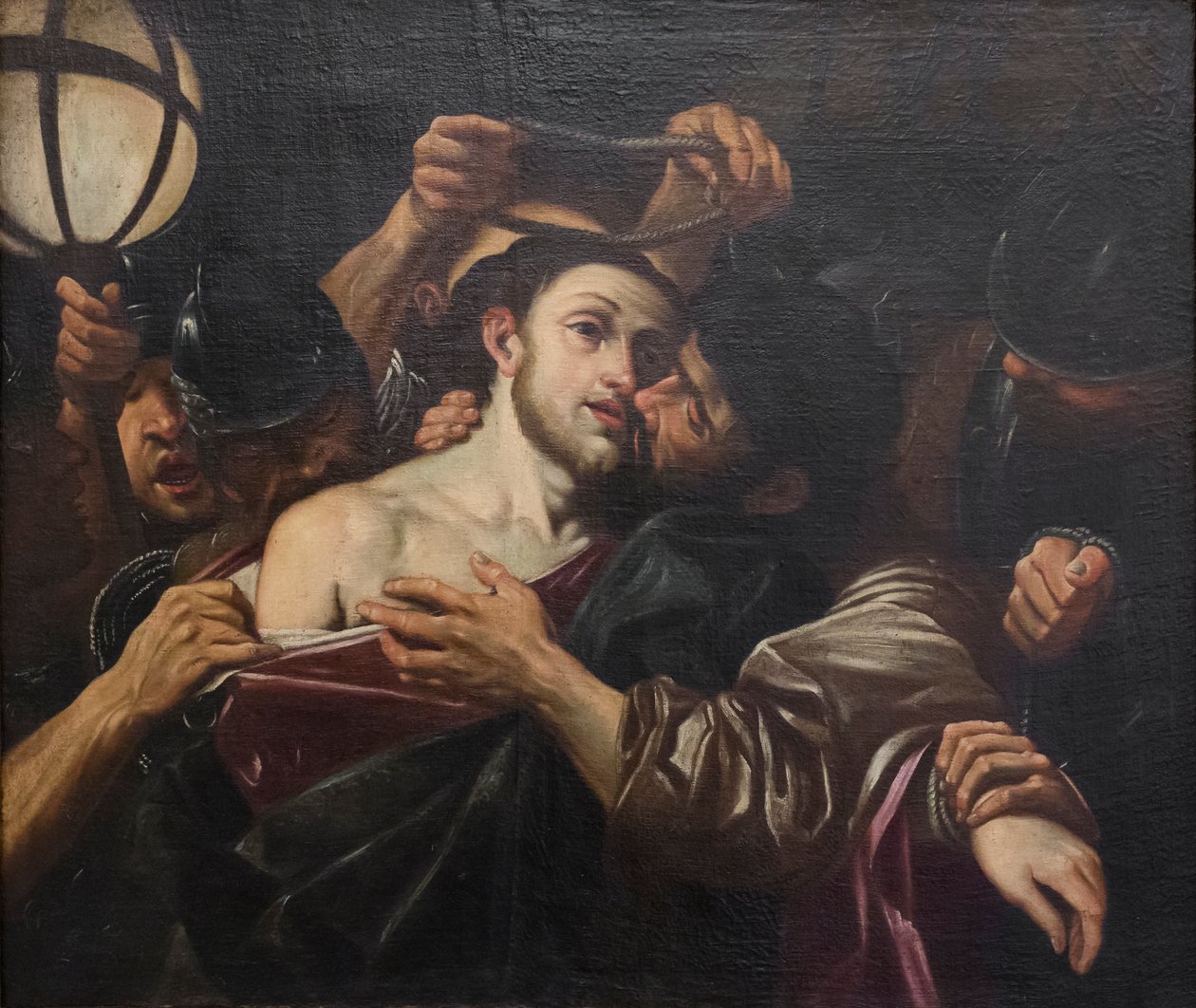 Juudaksen suudelma, Ludovico Carracci, tuntematon bolognalainen taiteilija (öljy kankaalle) tekijältä Lodovico (after) Carracci
