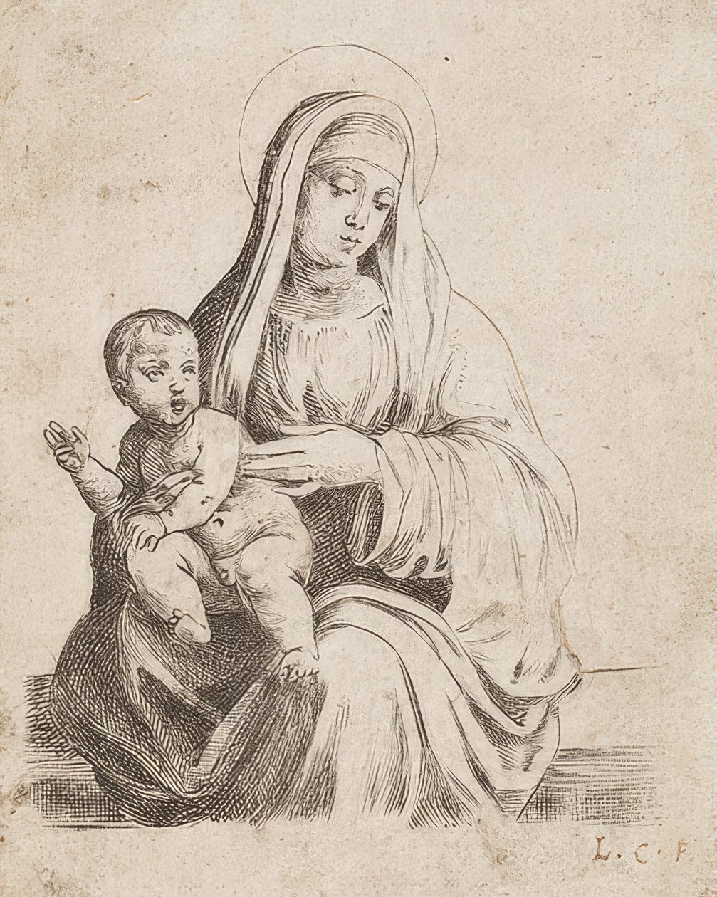Kaunis pieni Madonna Giacomo Francia tekijältä Lodovico Carracci