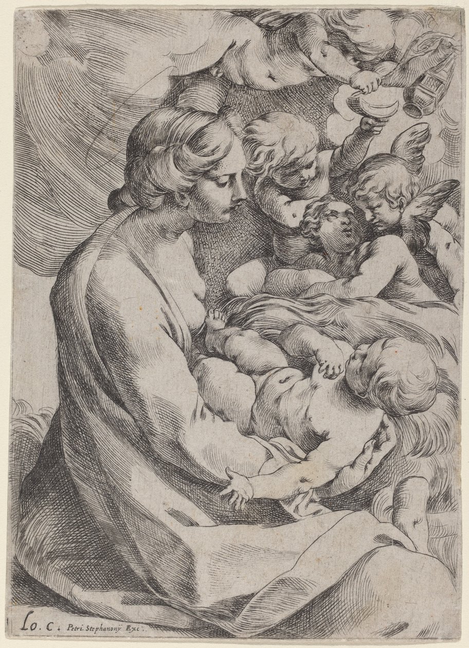 Madonna ja lapsi enkelien kanssa tekijältä Lodovico Carracci