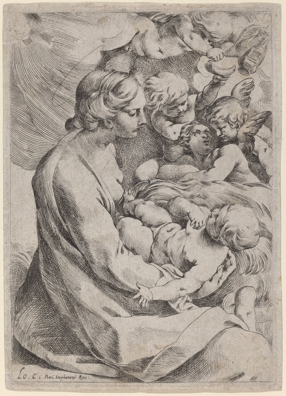 Madonna ja lapsi enkelien kanssa tekijältä Lodovico Carracci