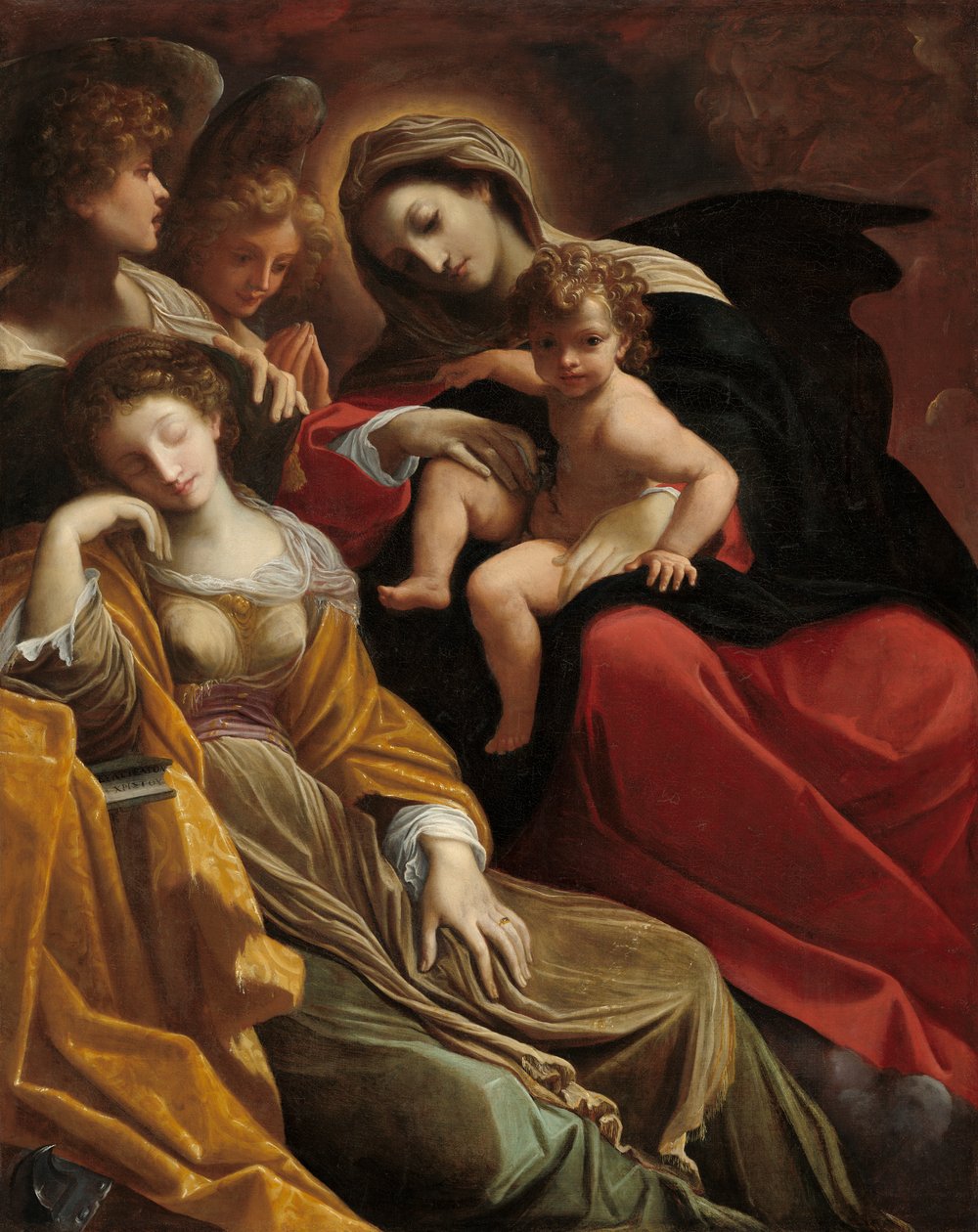 Pyhän Katariina Aleksandrialaisen unelma, n. 1593 tekijältä Lodovico Carracci