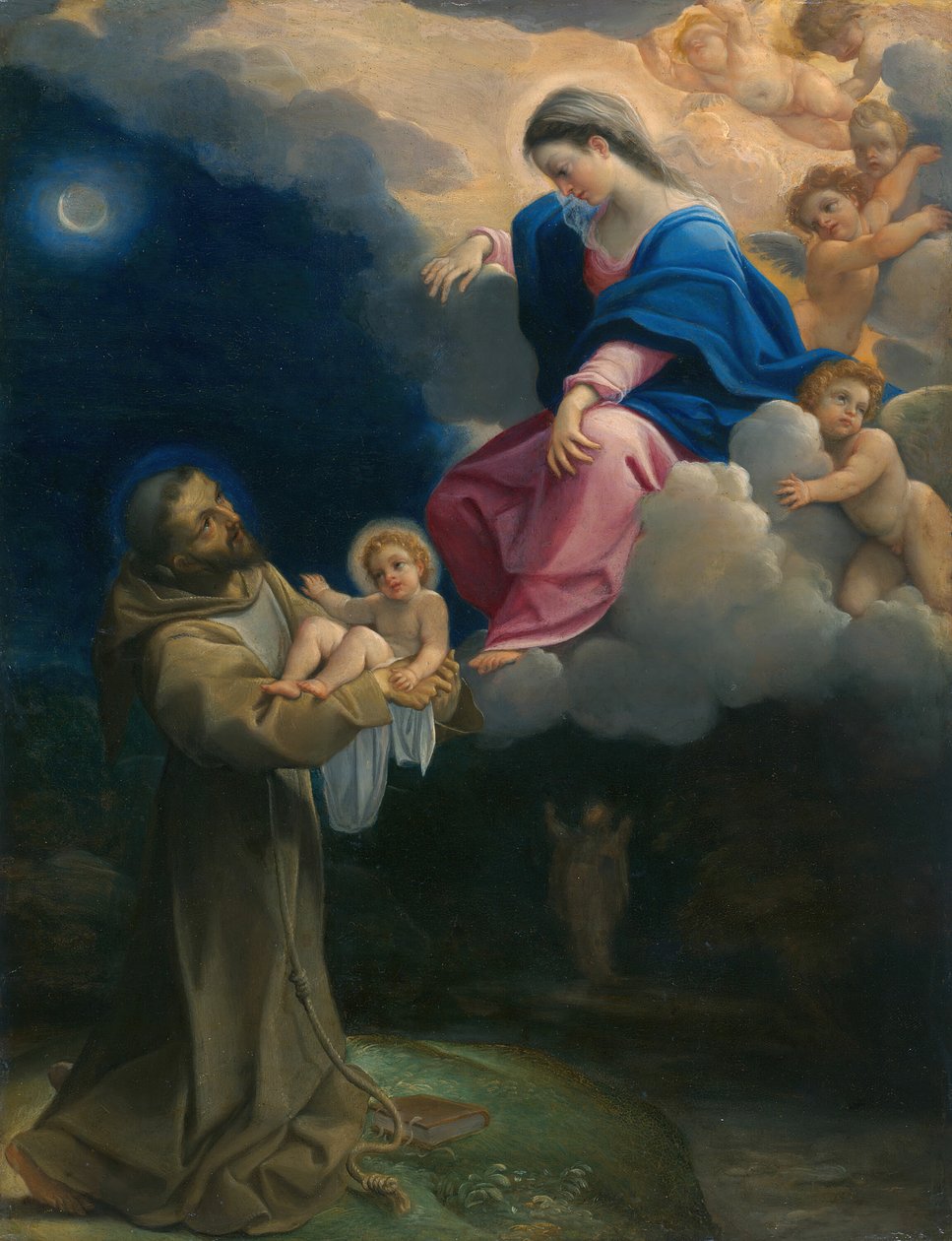 Pyhän Franciscuksen visio, n. 1602. tekijältä Lodovico Carracci