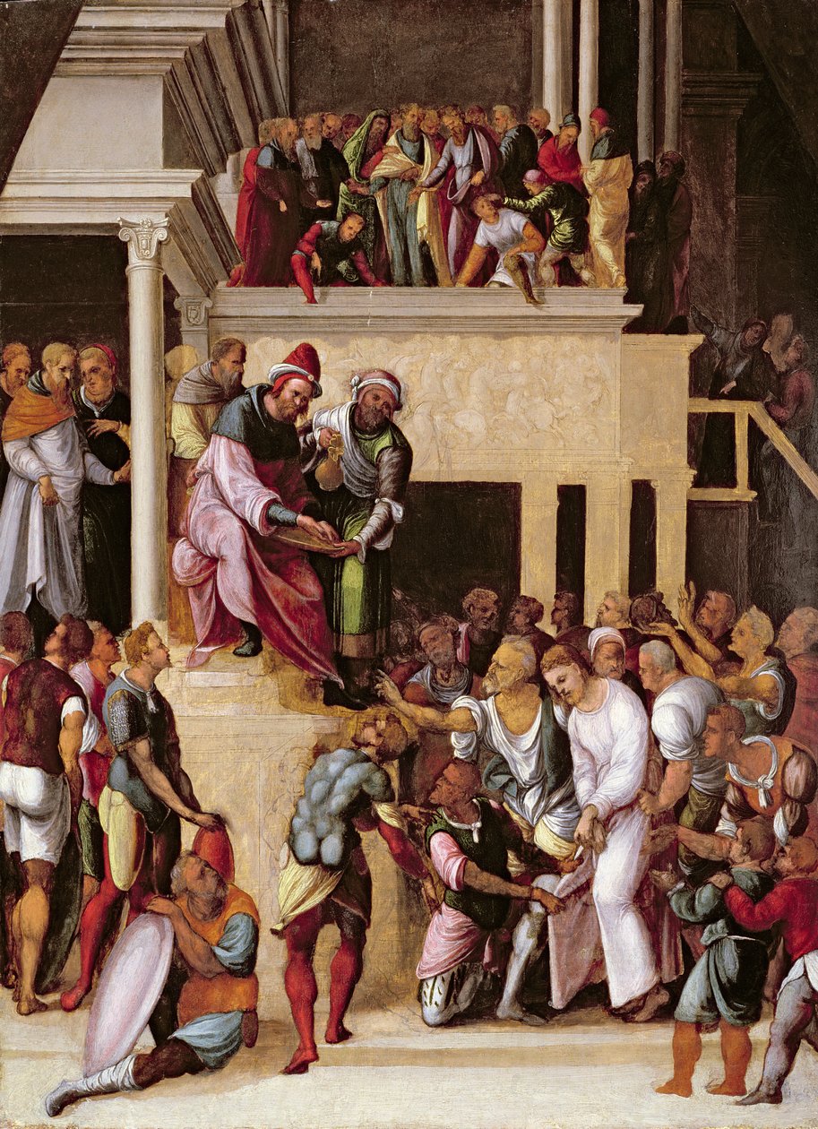 Kristus Pilatuksen edessä, n. 1530 tekijältä Lodovico Mazzolino