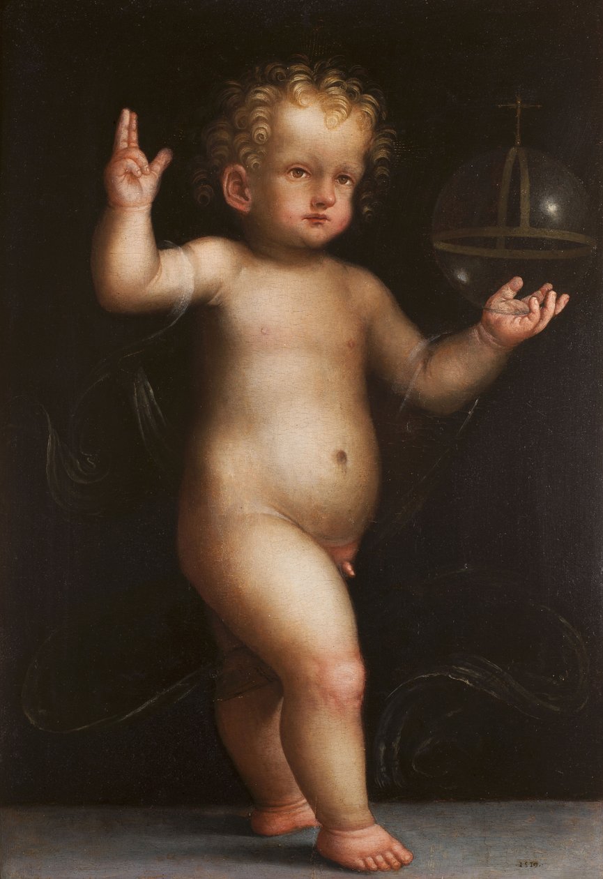 Jeesus Salvator Mundina, 1519 tekijältä Lombard School