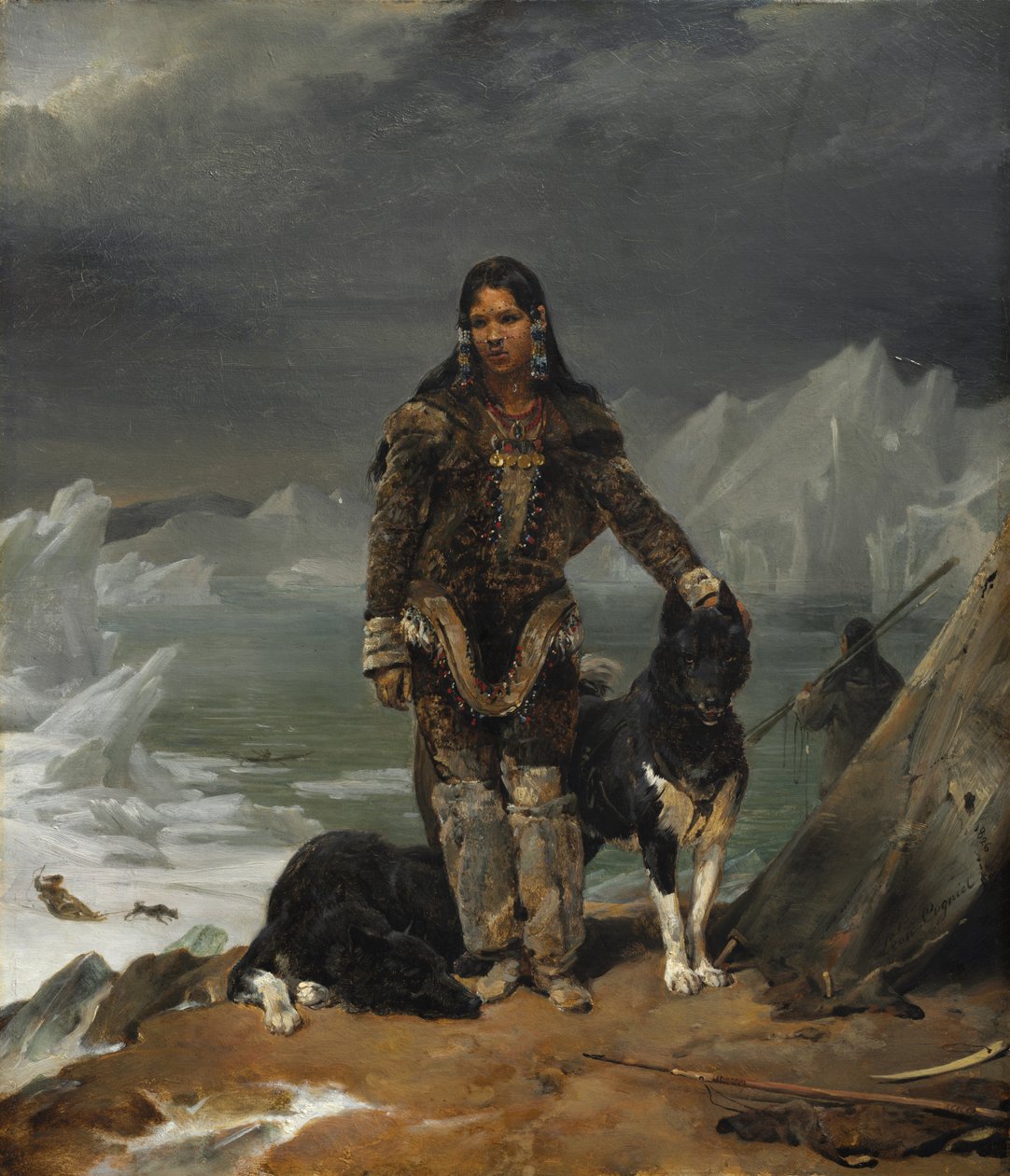 Nainen eskimoiden maasta, 1826. tekijältä Léon Cogniet