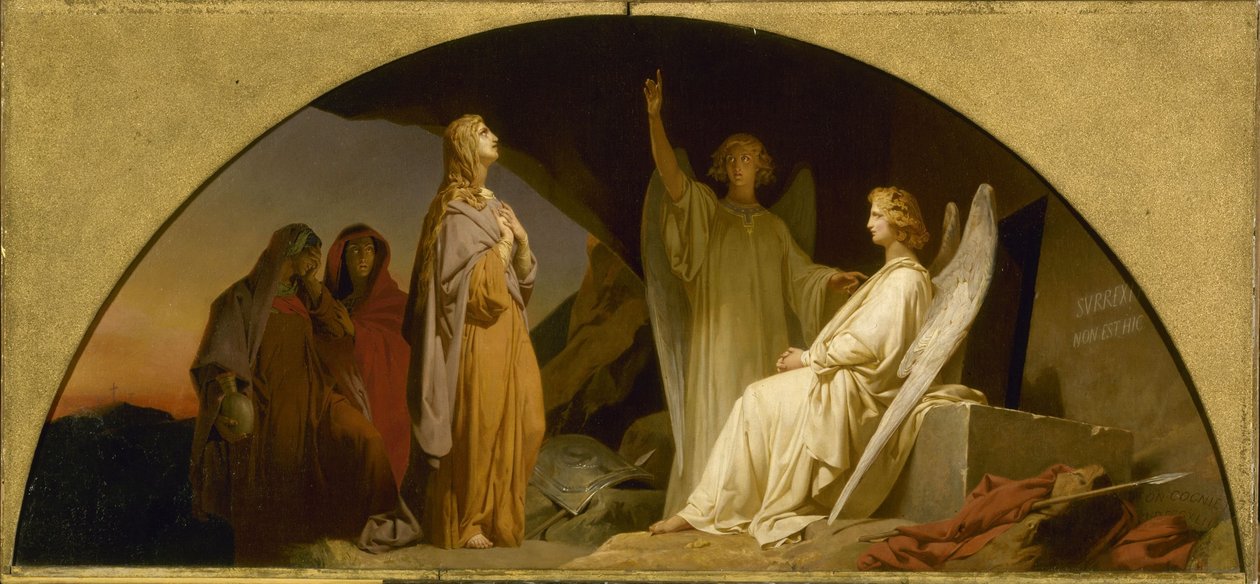Madeleinen kirkon luonnos: Sainte Madeleine au sépulcre, 1842 (öljy kankaalle). tekijältä Léon Cogniet