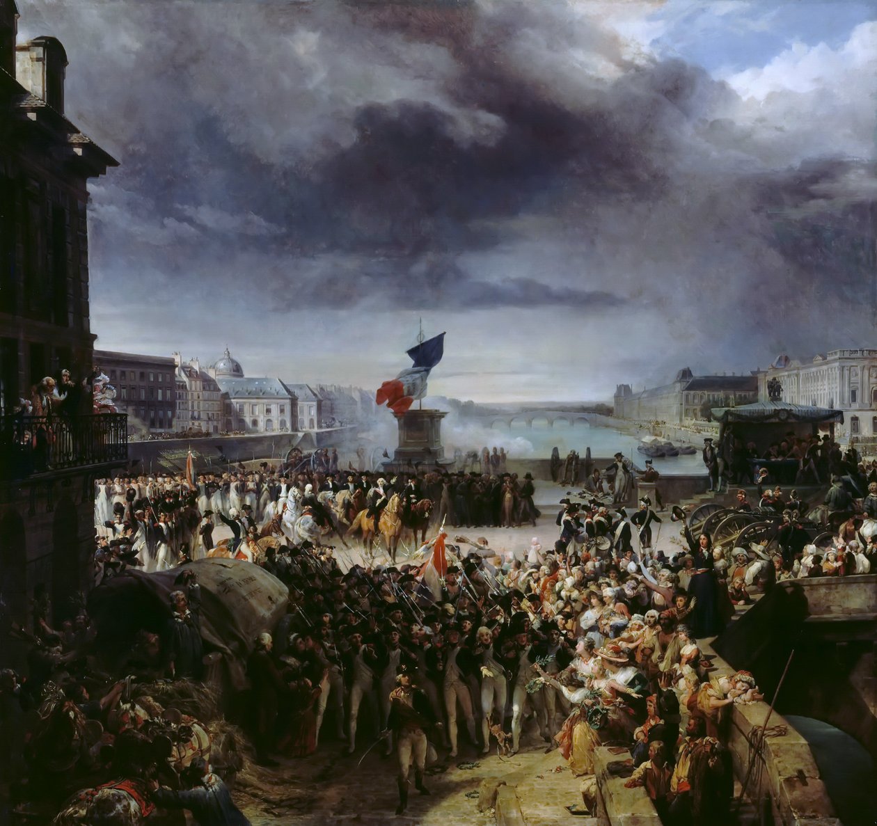 Pariisin kansalliskaarti lähtee armeijaan syyskuussa 1792 tekijältä Léon Cogniet