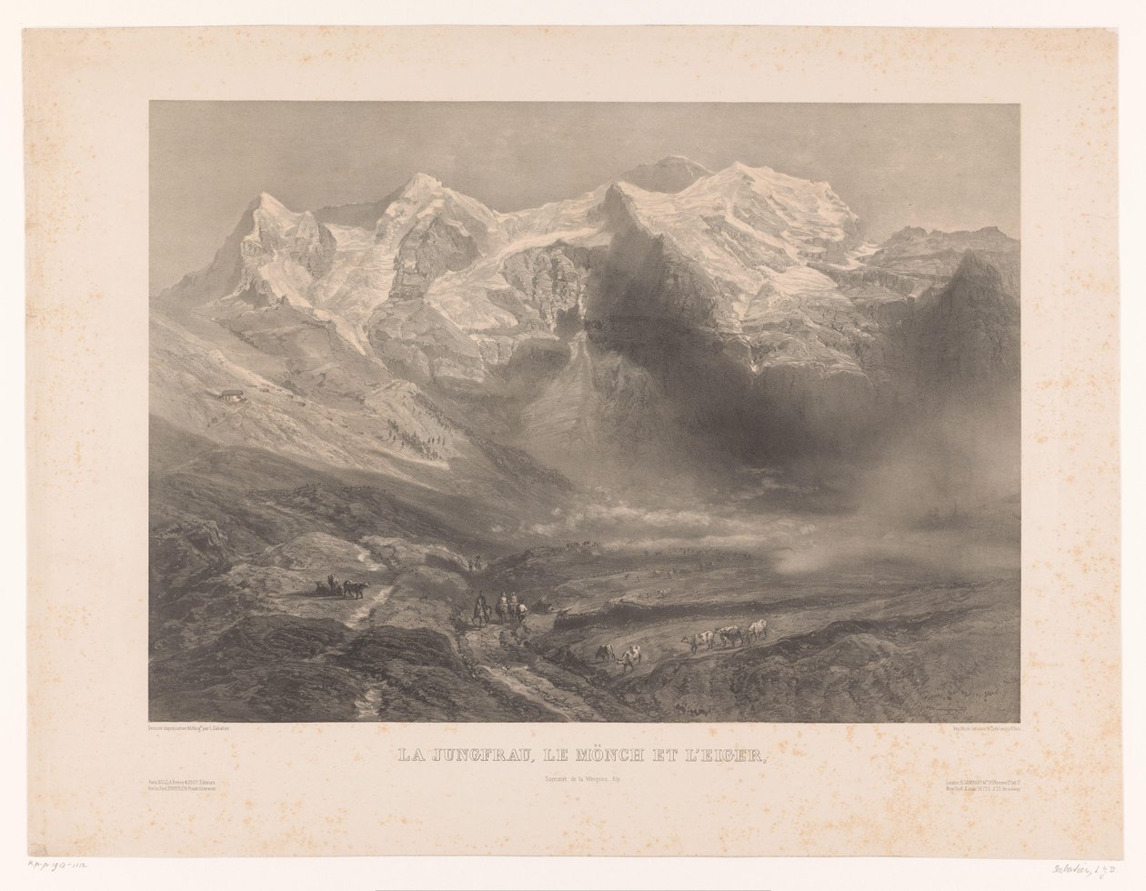 Näkymä Jungfrau-, Mönch- ja Eiger-vuorille La Jungfrau, le Mönch et l
