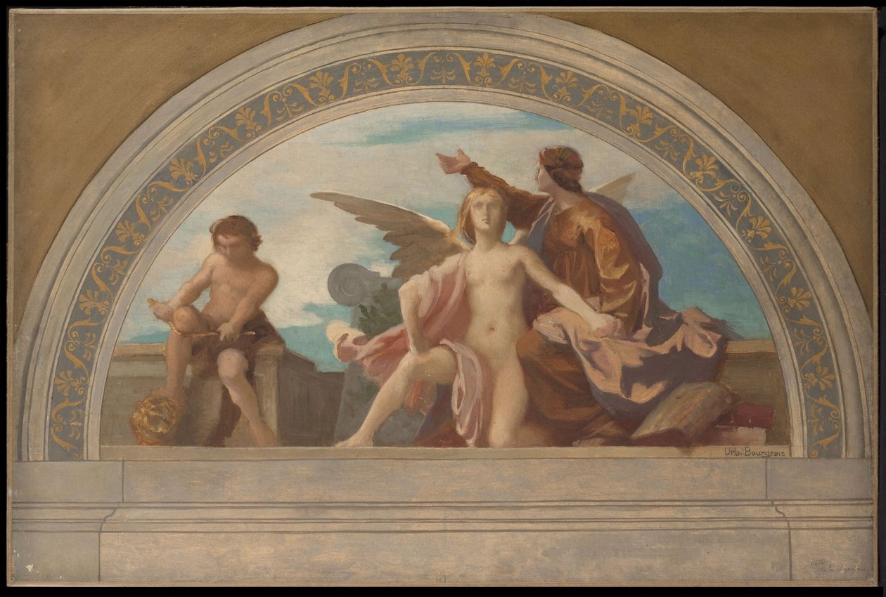 Luonnos Salon des Lettres -tapahtumaa varten, Hôtel de Ville, Pariisi: 1890 (öljy kankaalle). tekijältä Léon Pierre Urbain Bourgeois