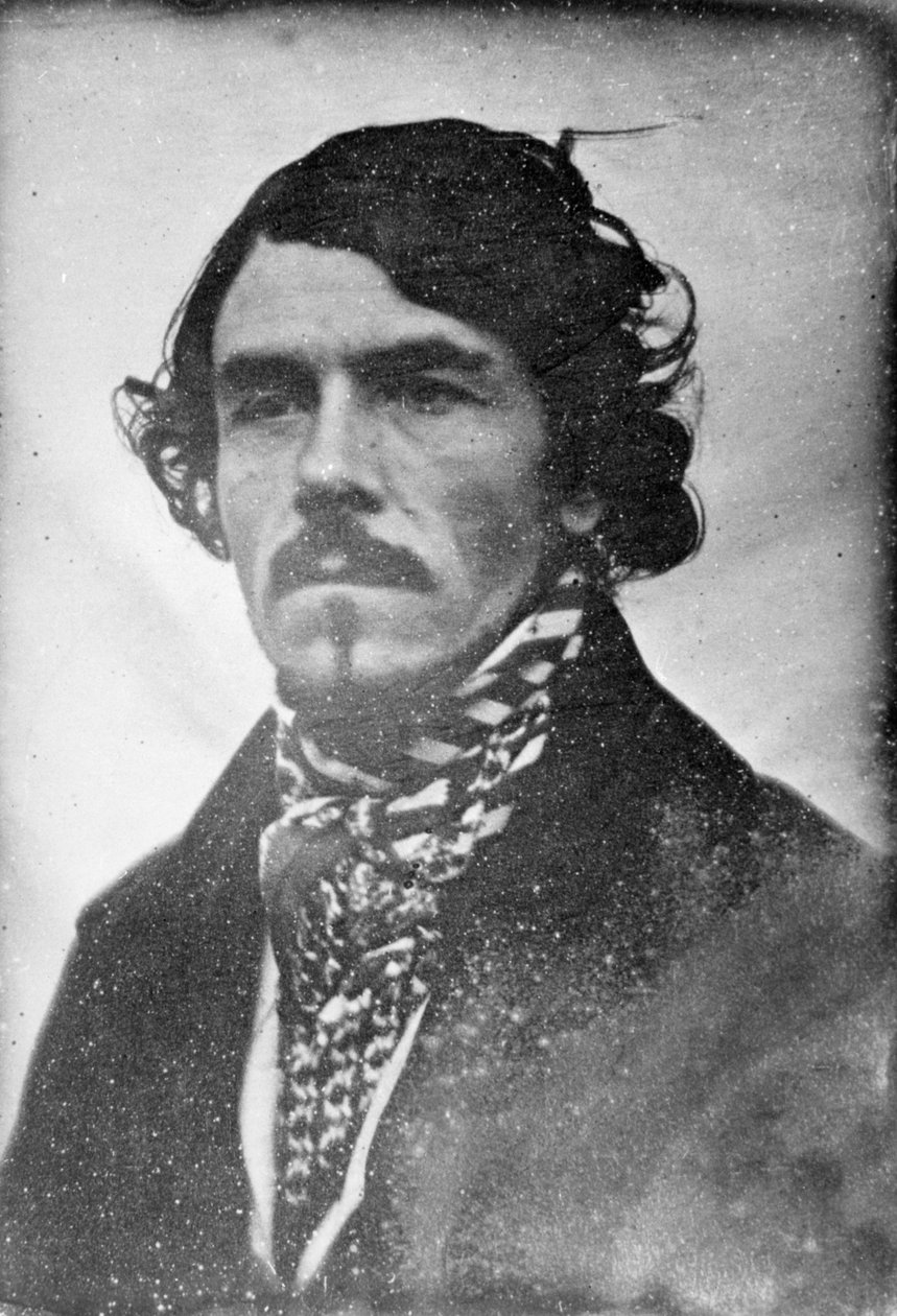 Eugène Delacroixin kokokasvokuva, pää ja hartiat, 1842 (dagerrotypia) tekijältä Léon Riesener